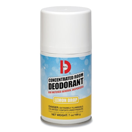 Big D Metered Concentrated Room Deodorant, Lemon Scent, 7 oz Aerosol Spray, PK12 045100